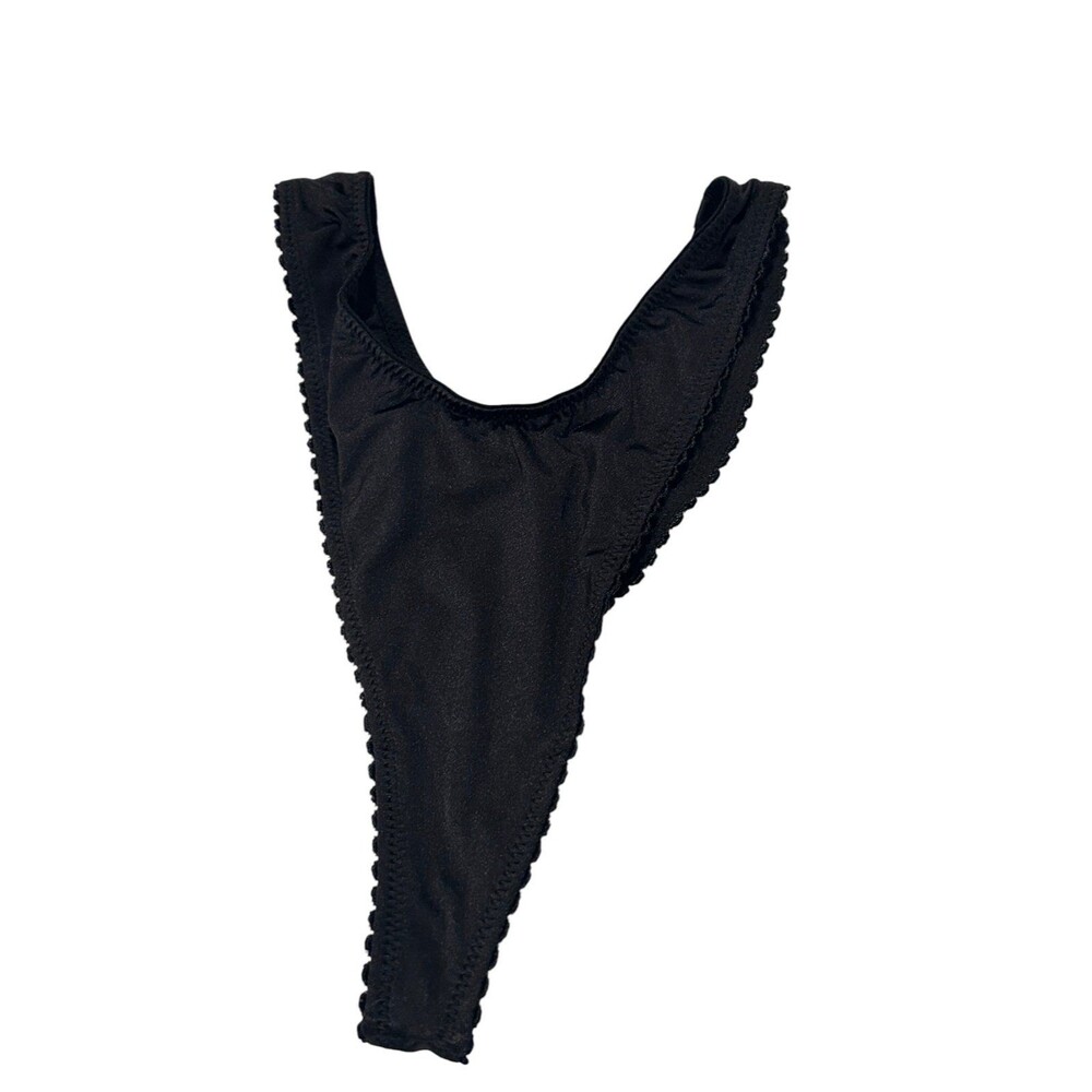 Skims Stretch Satin Dipped Thong XXS onyx NWT